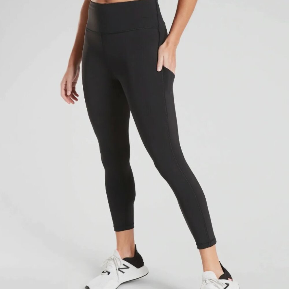 Athleta Ultimate Stash Pocket 7/8 Tight, BLACK SIZE M